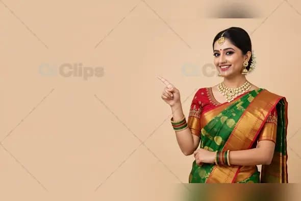 Graceful Indian Portrait in Traditional Drape