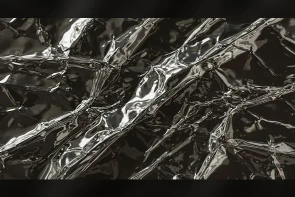 Silver Crinkled Foil Texture Background
