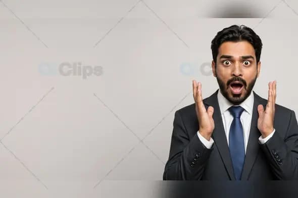 Surprised Businessman in Suit - Stock Image for Creatives