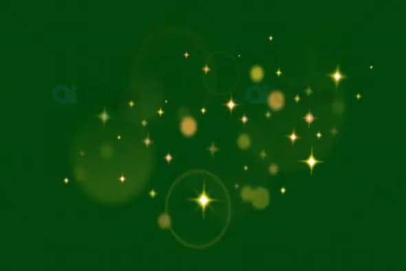 Sparkling Light Effects on Green Background