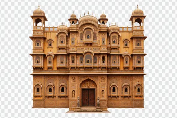 Indian Palace PNG – Majestic Rajasthani Heritage Architecture Illustration