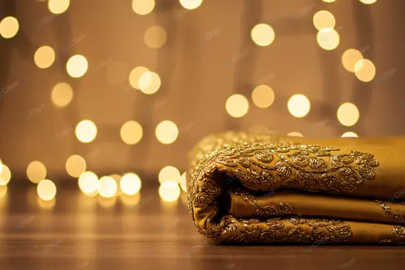 Gilded Fabric with Festive Bokeh