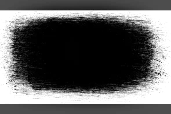 Textured Grunge Black Brush Frame on White Background