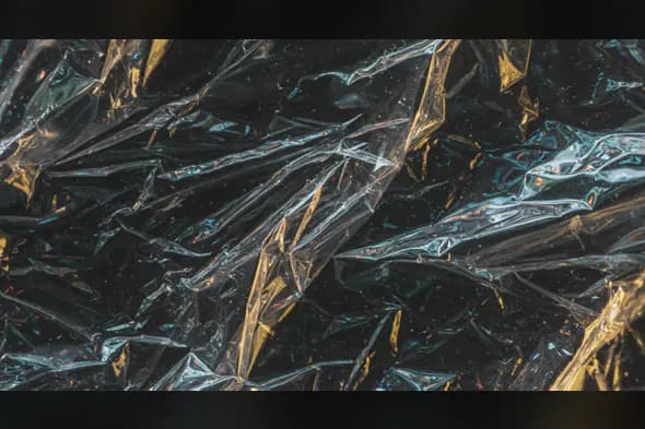 Wrinkled Transparent Plastic Foil Texture Background