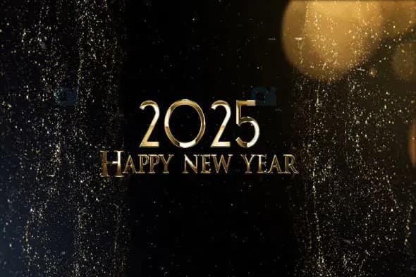 Elegant Gold 2025 New Year Celebration Animation