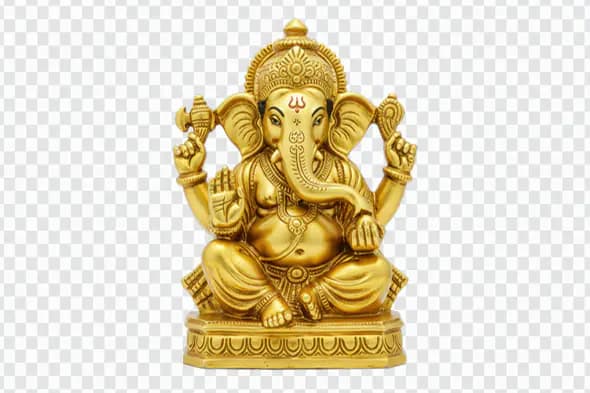 Golden Ganesha Figurine