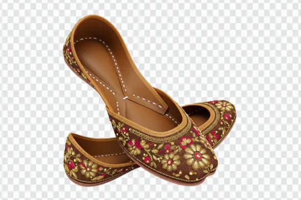 Traditional Brown Embroidered Jutti PN