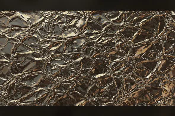 Gold Crinkled Foil Texture Background