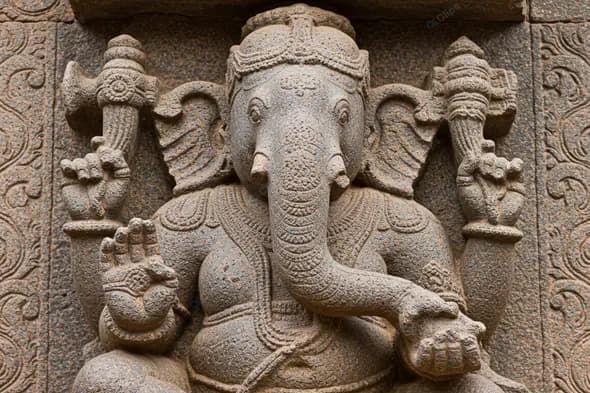 Ancient Stone Ganesha Carving