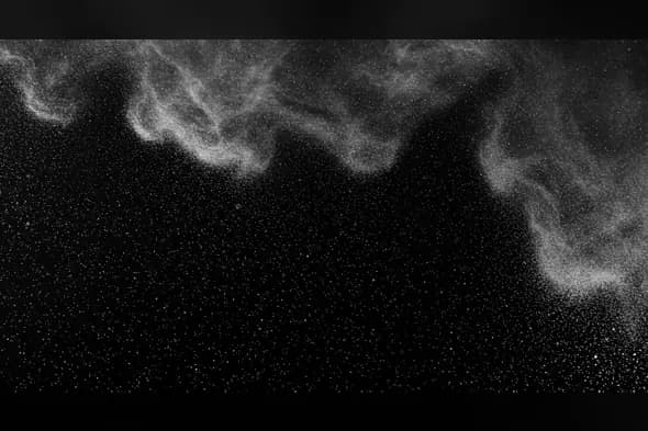 Fine Dust Cloud and Smoke Overlay on Black Background