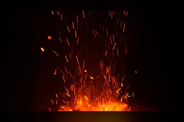 Vertical Fire Sparks Background for Ritual or Cinematic Heat Effects