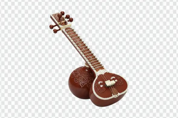 Veena PNG – Traditional Indian Musical Instrument Illustration