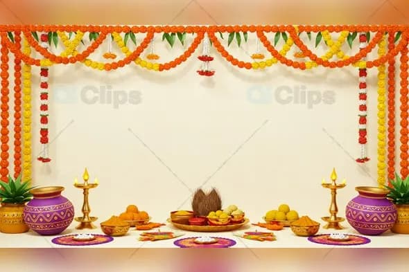 Indian Festive Pooja Decoration Background