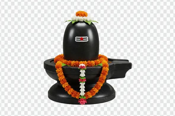 Shivling PNG – Decorated Black Shiva Linga