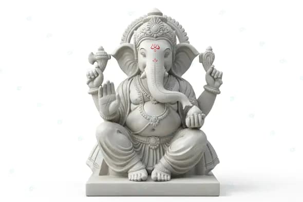 Majestic Ganesha Marble Sculpture