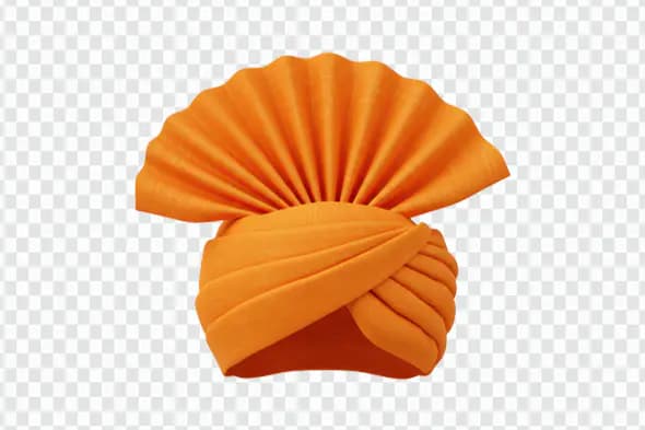 Orange Turban PNG – Traditional Indian Pagdi