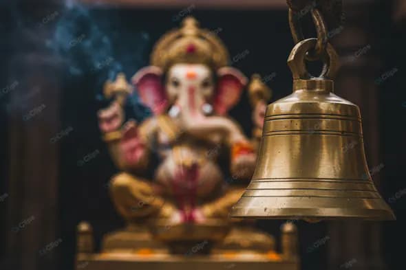 Temple Bell and Ganesha Idol