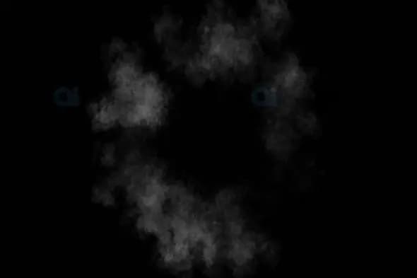 Smoky Ring Effect on Black Background - Atmospheric Motion Graphic