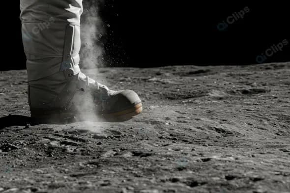 Astronaut Footprint Touching Lunar Surface