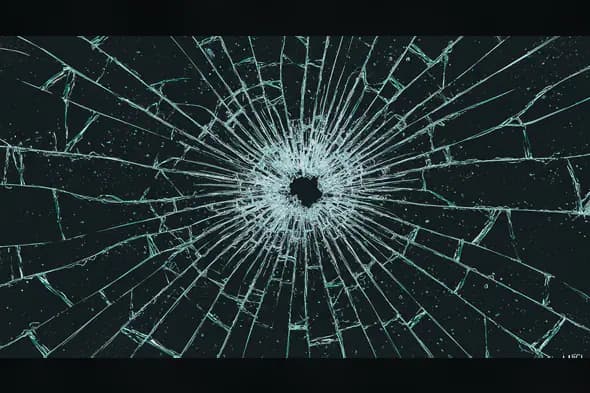 Broken Glass Center Impact Texture background