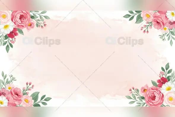 Pink Watercolor Floral Background