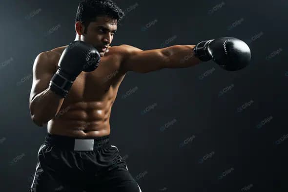 Powerful Indian Boxer in Action