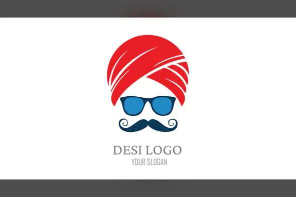 Desi Turban Man Logo Design for Indian Cultural Brands