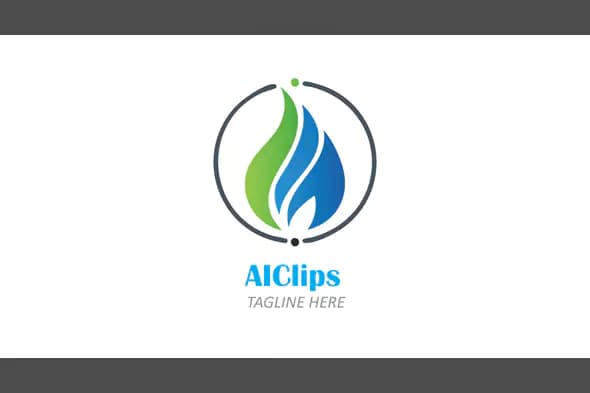Eco Flame Logo with Green and Blue Gradient for Sustainability and Energy Brands