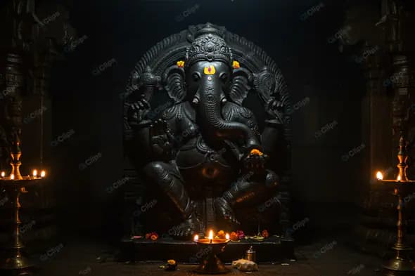 Illuminated Ganesha Shrine