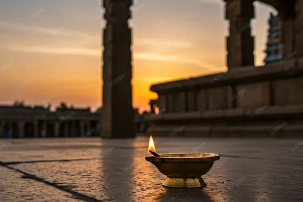 Sacred Flame at Temple Sunset