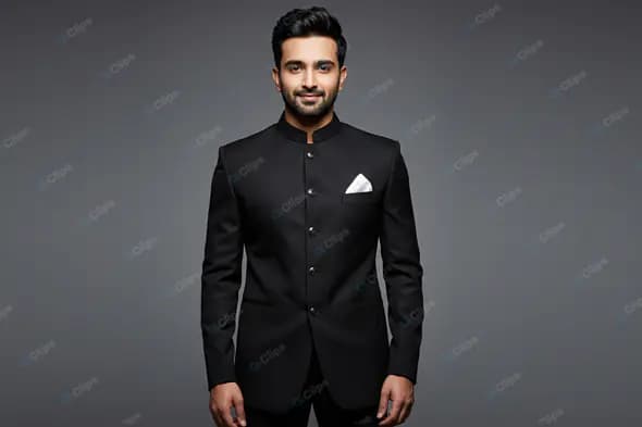 Elegant Black Bandhgala Suit