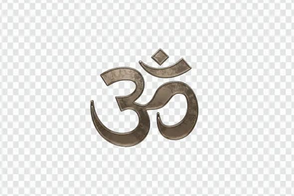 Rustic Bronze Om Symbol PNG – Indian Spiritual Design with Transparent Background