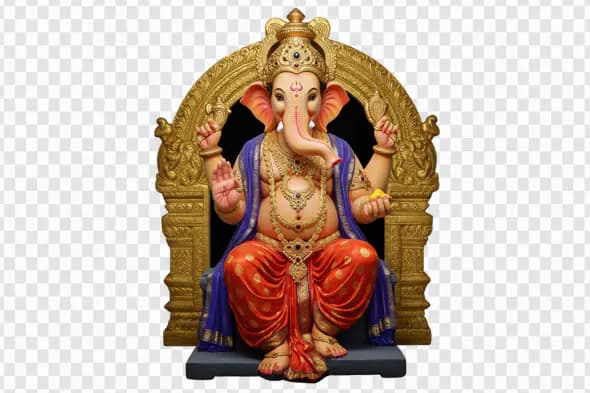 Resplendent Ganesha on Golden Throne