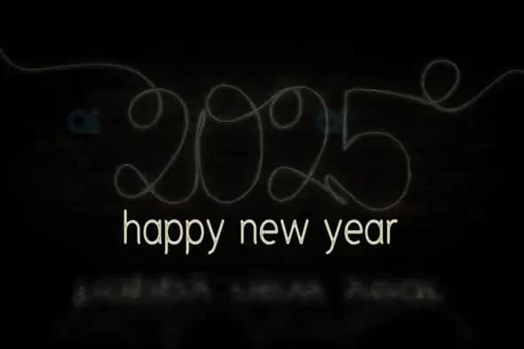 Happy New Year 2025 Neon Animation