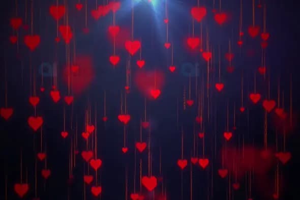 Red Floating Hearts Background