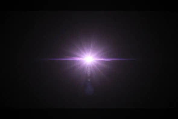 Violet Lens Flare Burst on Transparent Dark Background