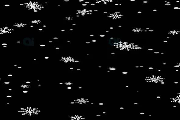 Falling Snowflake Animation on Black Background
