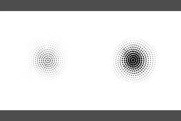 Circular Halftone Dot Burst Pattern for Abstract Design