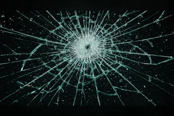 High-Resolution Broken Glass Texture with Central Shatter Impact