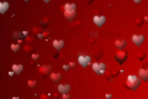 Floating Heart Animations on Red Background