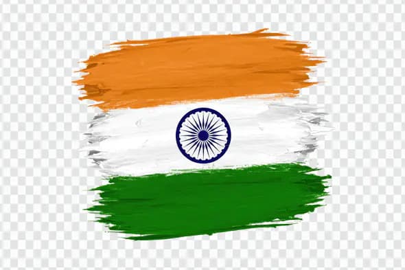 Indian Flag Brush Stroke PNG Clipart with Ashoka Chakra