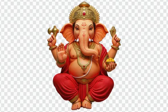 Majestic Ganesha Deity Illustration