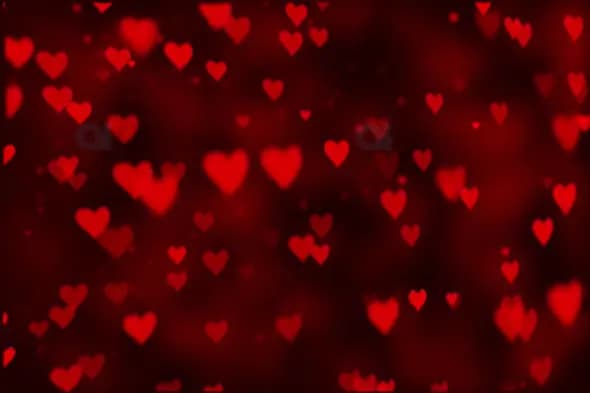 Romantic Red Heart Bokeh Background