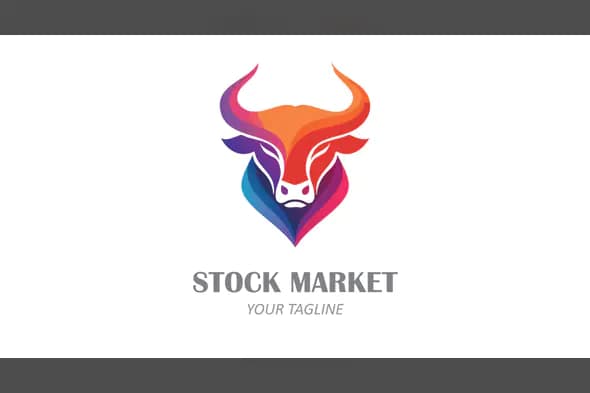 Gradient Bull Logo for Stock Market and Financial Branding