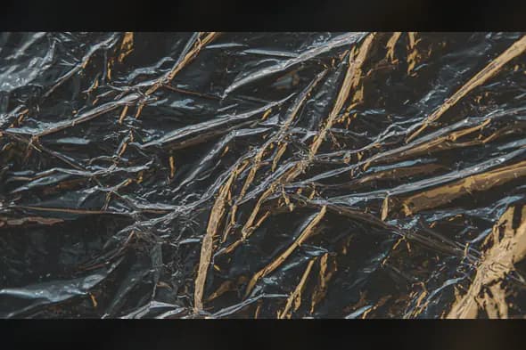 Glossy Crumpled Plastic Wrap Texture Background