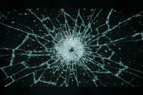Cracked Glass Texture with Central Bullet Impact