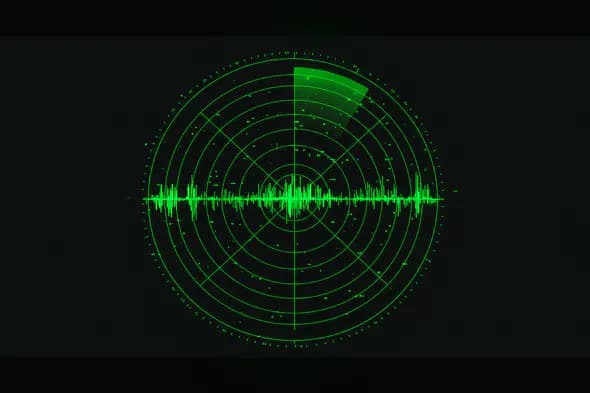 Advanced Green Radar Screen with Pulse Waves
