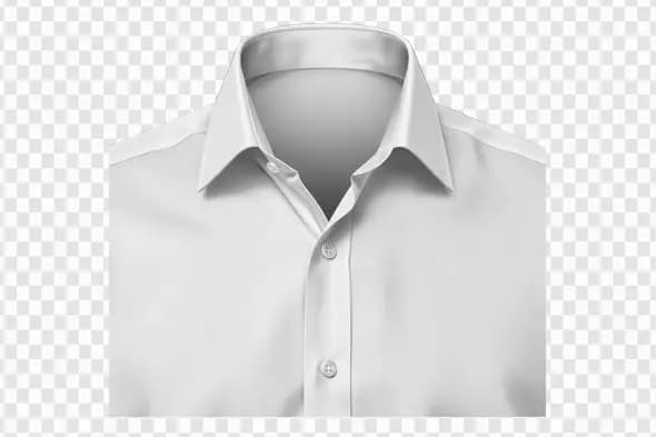 White Formal Shirt Collar PNG – Transparent Background Front View for Mockups
