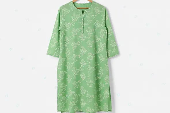 Mint Green Floral Kurta