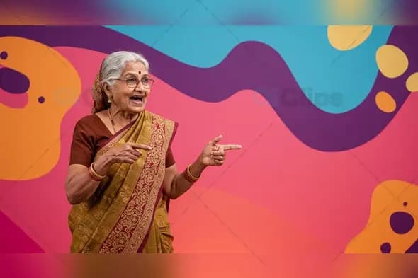 Vibrant Indian Elderly Woman in Traditional Attire